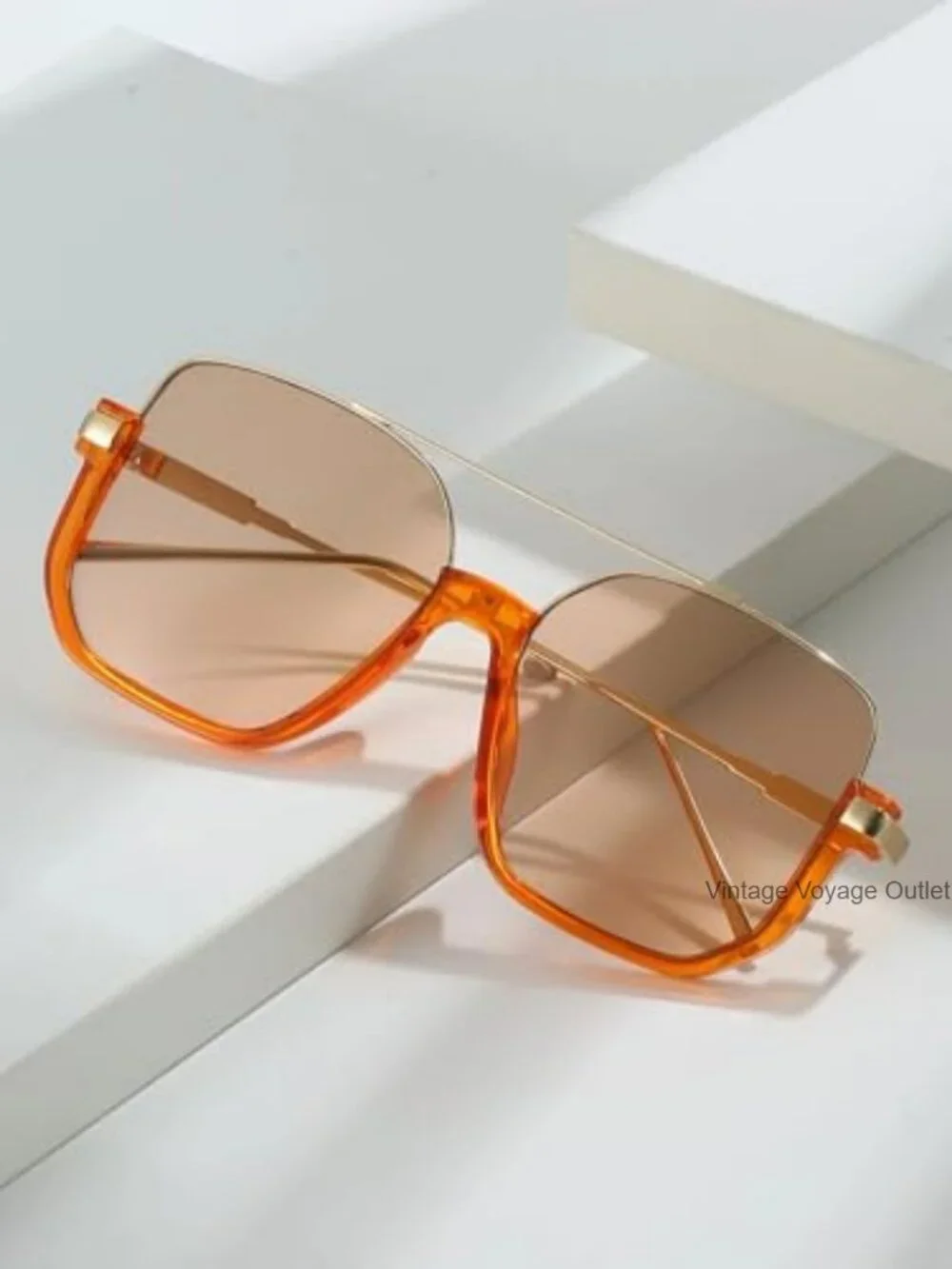 Oversized Square Aviator Sunglasses Women Men Retro Pilot Double Bridge UV